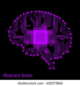 Abstract brain of man in an electronic form. Vector illustration. Abstract brain.