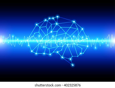 abstract brain mesh concept technology background. illustration vector design