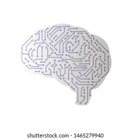 Abstract brain on white background, AI  concept machine learning, nanotechnologies and modern technologies concepts, smart city and global network technology