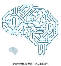 Circuit Board Computer Style Brain Technology Stock Vector (Royalty ...