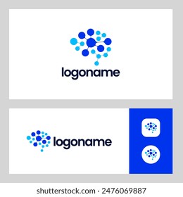 Logotipo Abstractas de cerebro con puntos de conexión.