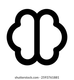 abstract Brain Shape line icon 