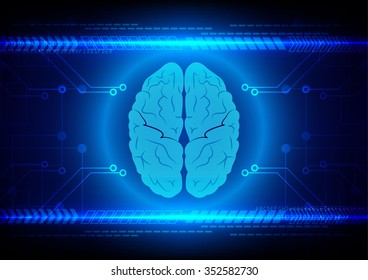 Abstract brain Technology with circuit and arrow background vector illustration