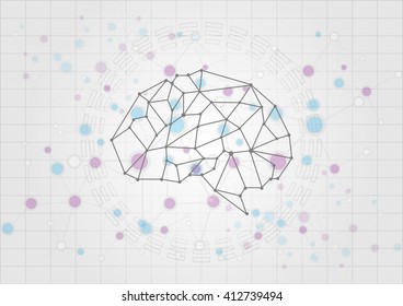 abstract brain technology concept background. vector illustration