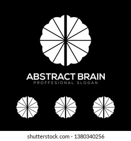 Abstract brain technology concept logo template isolated on black background
