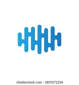 Abstract brain technology logo generate idea design template. Color music sound wave sign. Sound Tech icon