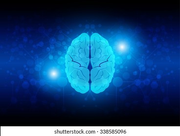 abstract brain technology with network connection. illustration vector design