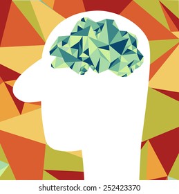 abstract brain that consist of many shape.