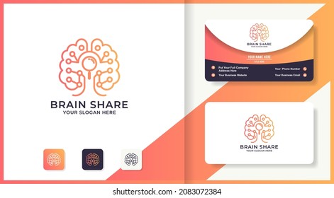 abstract brain tree magnifying inspiration logo