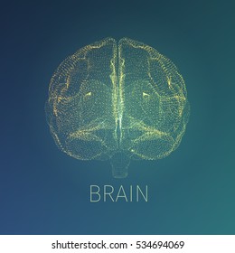 Abstract brain vector illustration. Xray view inside head. Neurology banner