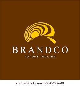 abstract brains logo gold background