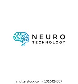 Abstract brains on profile circuits, concepts of artificial intelligence, vector logos for corporate identity. , illustration of the concept of technology, - Vector