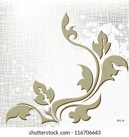 Abstract branch on the shabby background