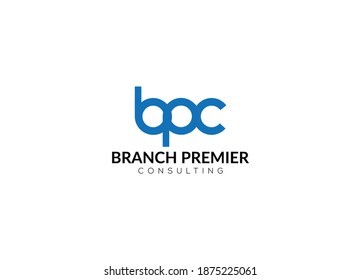 Abstract branch premier consulting bpc  letter logo design template 
