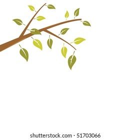 Abstract branch tree is isolated on white background. Vector