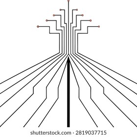Abstract branching connections, technology concept, spreading network, communication lines, digital pathways, futuristic design element.