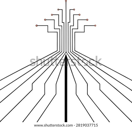 Abstract branching connections, technology concept, spreading network, communication lines, digital pathways, futuristic design element.