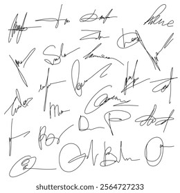Abstract brand lines, signatures for documents