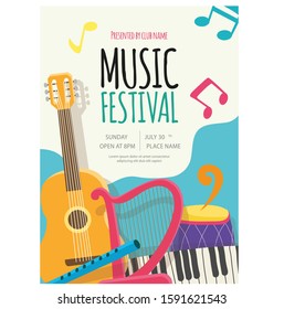 Abstract brand MUSIC poster design template