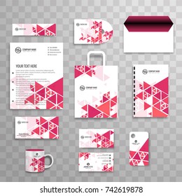 Abstract brand stationery template colorful mosaic design vector illustration