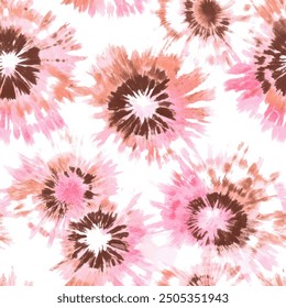 Abstract brawn, pink and white tie dye, shibori watercolor painting, Cute seamless pattern design element for sale banners, posters, labels, and gift wrapping paper.