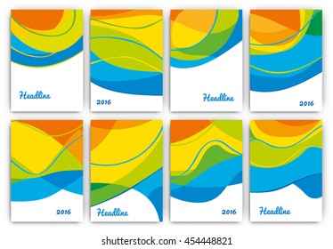 Abstract Brazil 2016 Themed Flyer Set - Collection of Vector Design Templates