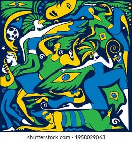 Abstract Brazil Carnival Artwork (Vector Art)