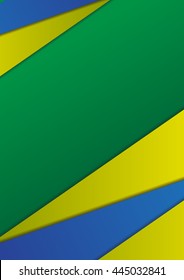 Abstract Brazil color scheme material design background vector illustration