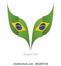 Abstract Brazil eagle flag ribbon logo white background