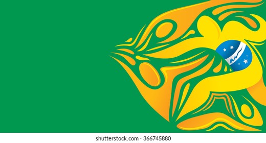 Abstract Brazil Flag, Brazilian Colors (Vector Art)