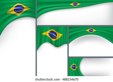 Abstract Brazil Flag, Brazilian Colors (Vector Art)