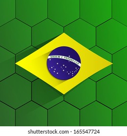 Abstract Brazil Football Team Flag vector illustration