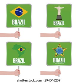 Abstract Brazil independence day background with some special objects
