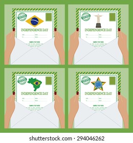 Abstract Brazil independence day background with some special objects