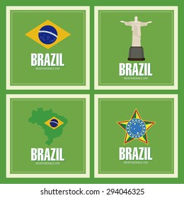Abstract Brazil independence day background with some special objects