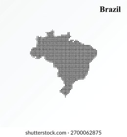 Mapa Abstractas de Brasil en patrón de punto de semitono - Diseño de Vector minimalista