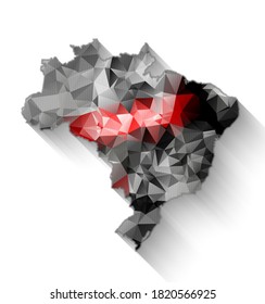 Abstract Brazil Map. Polygonal Stylized. Vector illustration.