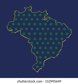 abstract brazil map with pop art effect