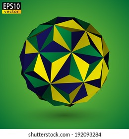 Abstract Brazilian Soccer Ball | EPS10 Vector