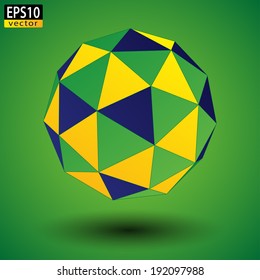 Abstract Brazilian Soccer Ball | EPS10 Vector