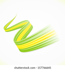 Abstract Brazilian waving flag isolated on white background 