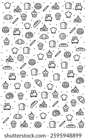 Abstract bread pattern. Wallpaper decoration. Vector illustration