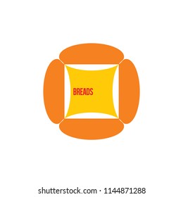 abstract breads circle logo vector