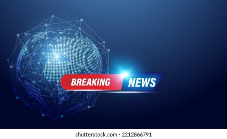 Abstract, Breaking News, Concept, Background, Urgent News Coverage, Latest News On A Blue Background.