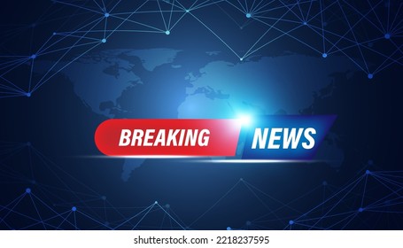 Abstract breaking news concept background, urgent news coverage, latest news on a blue background.