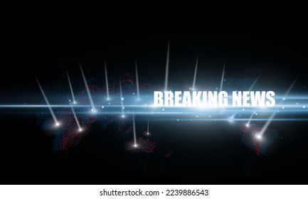 Abstract Breaking news Light out technology background Hitech communication concept innovation send for planet earth with sunrise and technology network effect of anaglyph and TV interference