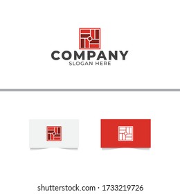 Plantilla de diseño del logotipo de ladrillo abstracto