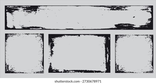 Abstractas textura grunge estilo ladrillo. Bloques rectangulares ásperos con efecto de tinta negra desgastada