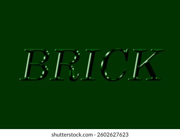 Abstract Brick Text Effect Design Green Background