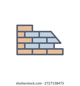 Una ilustración abstracta de pared de ladrillo en un estilo gráfico plano, destacando Formas simples y líneas limpias.